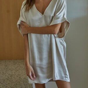 Satin Mini Shirt Dress Size Medium